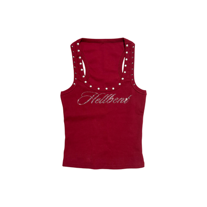 Hellbent Studded Tank (Wine Red)