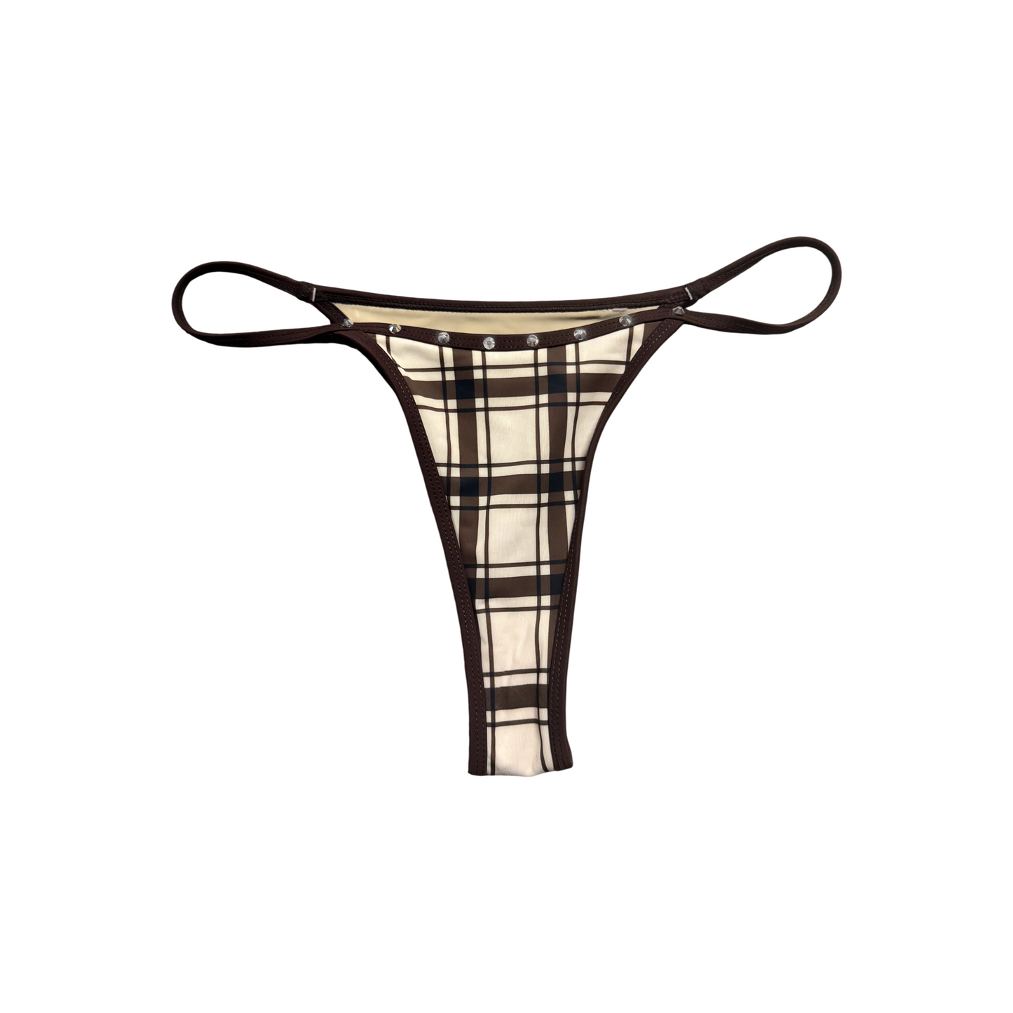 Hellbent Plaid Studded Bikini Bottom