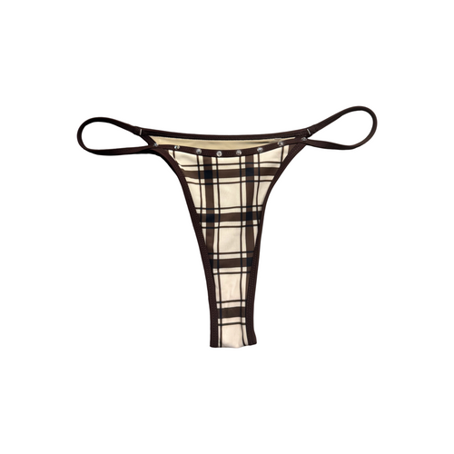 Hellbent Plaid Studded Bikini Bottom