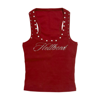Hellbent Studded Tank (Wine Red)
